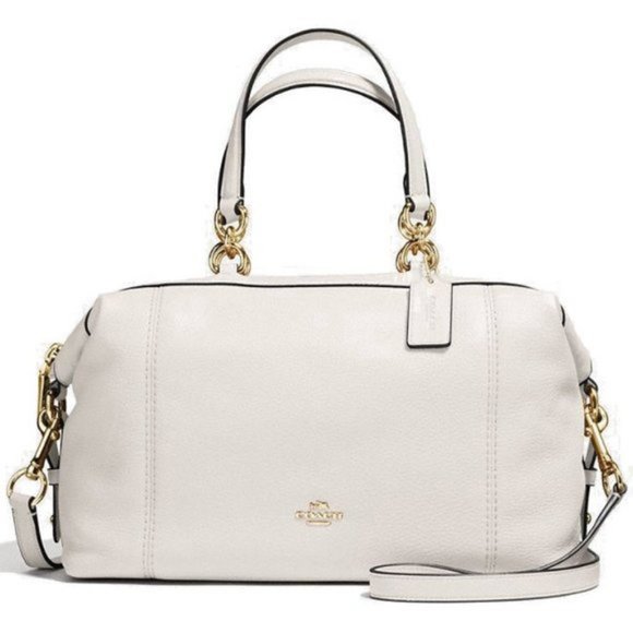 Coach Chalk White Pebbled Leather Lenox Satchel F59325 - Pristine - Picture 2 of 15